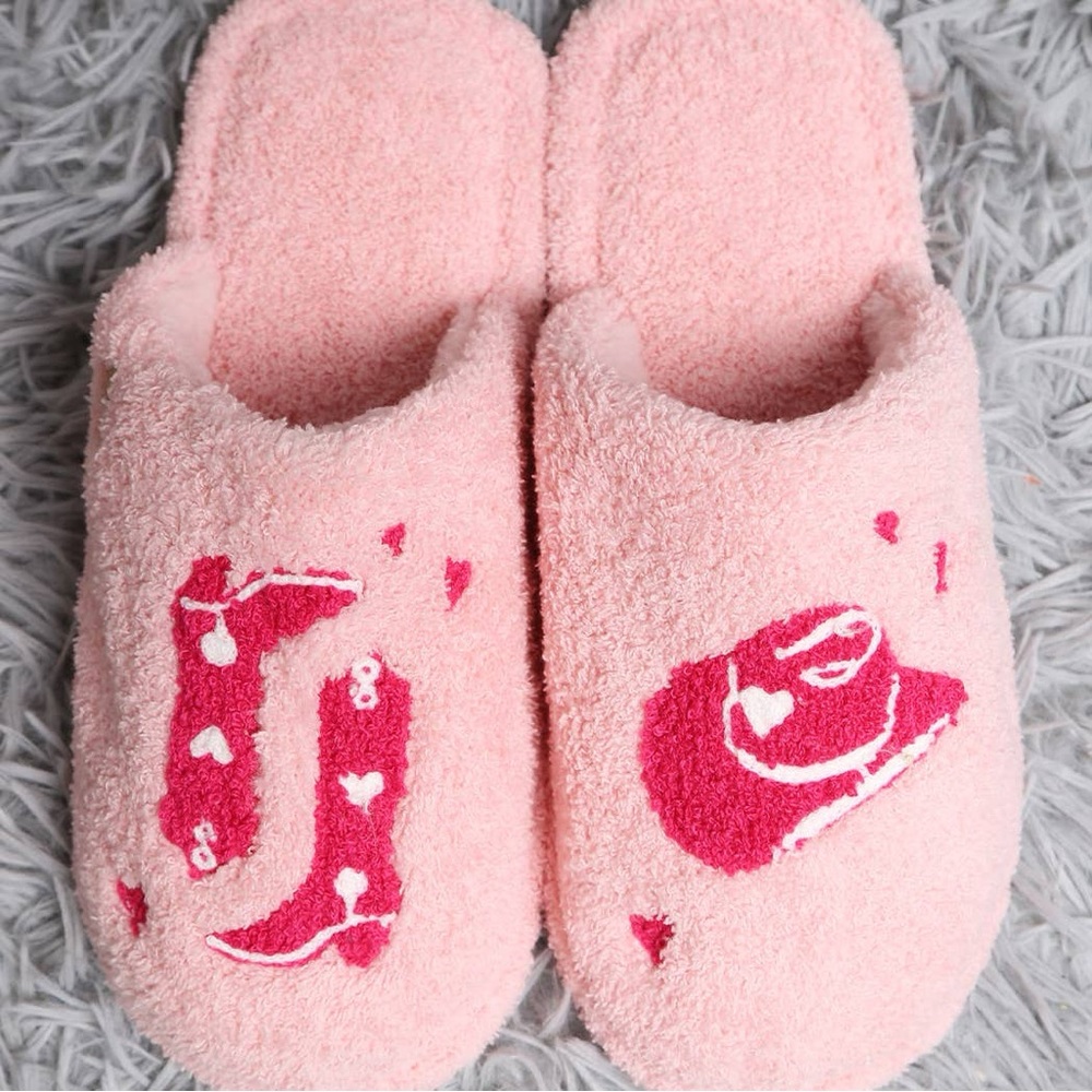 Cozy Cowgirl Pink Slippers